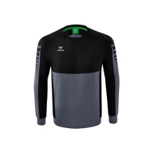 Erima Sport-Langarmshirt Six Wings Sweatshirt (Baumwollmix, funktionell) grau/schwarz Jungen