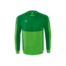 Erima Sport-Langarmshirt Six Wings Sweatshirt (Baumwollmix, funktionell) grün/smaragd Herren