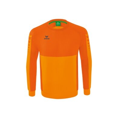 Erima Sport-Langarmshirt Six Wings Sweatshirt (Baumwollmix, funktionell) orange Herren