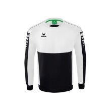 Erima Sport-Langarmshirt Six Wings Sweatshirt (Baumwollmix, funktionell) schwarz/weiss Herren