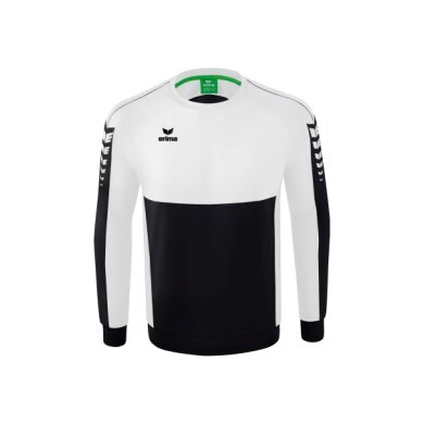 Erima Sport-Langarmshirt Six Wings Sweatshirt (Baumwollmix, funktionell) schwarz/weiss Herren