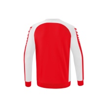 Erima Sport-Langarmshirt Six Wings Sweatshirt (Baumwollmix, funktionell) rot/weiss Jungen