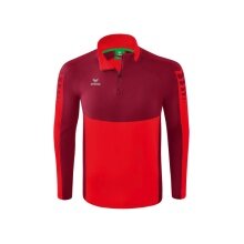 Erima Sport-Langarmshirt Six Wings Trainingstop (100% Polyester, Stehkragen, 1/2 Zip) rot/bordeaux Jungen