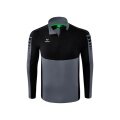 Erima Sport-Langarmshirt Six Wings Trainingstop (100% Polyester, Stehkragen, 1/2 Zip) grau/schwarz Herren