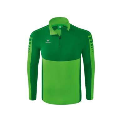 Erima Sport-Langarmshirt Six Wings Trainingstop (100% Polyester, Stehkragen, 1/2 Zip) grün/smaragd Herren