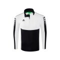 Erima Sport-Langarmshirt Six Wings Trainingstop (100% Polyester, Stehkragen, 1/2 Zip) schwarz/weiss Herren