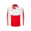 Erima Sport-Langarmshirt Six Wings Trainingstop (100% Polyester, Stehkragen, 1/2 Zip) rot/weiss Herren