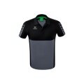 Erima Sport-Polo Six Wings (100% Polyester, schnelltrocknend, angenehmes Tragegefühl) grau/schwarz Herren