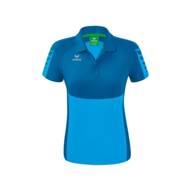 Erima Sport-Polo Six Wings (100% Polyester, taillierter Schnitt, schnelltrocknend) curacaoblau Damen