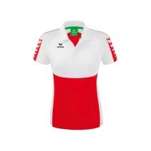 Erima Sport-Polo Six Wings (100% Polyester, taillierter Schnitt, schnelltrocknend) rot/weiss Damen