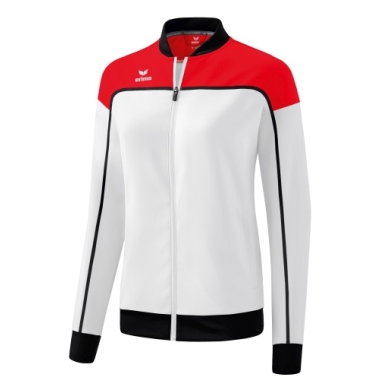 Erima Präsentationsjacke Change (100% rec. Polyester, elastisches Funktionsmaterial) weiss/rot/schwarz Damen