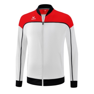 Erima Präsentationsjacke Change (100% rec. Polyester, elastisches Funktionsmaterial) weiss/rot/schwarz Jungen