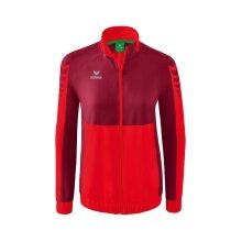 Erima Präsentationsjacke Six Wings (100% Polyester, Stehkragen, taillierter Schnitt) rot/bordeaux Damen