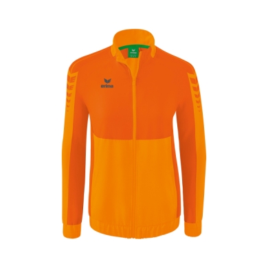 Erima Präsentationsjacke Six Wings (100% Polyester, Stehkragen, taillierter Schnitt) orange Damen