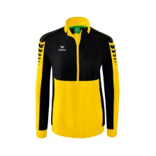 Erima Präsentationsjacke Six Wings (100% Polyester, Stehkragen, taillierter Schnitt) gelb/schwarz Damen