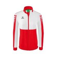 Erima Präsentationsjacke Six Wings (100% Polyester, Stehkragen, taillierter Schnitt) rot/weiss Damen