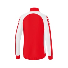 Erima Präsentationsjacke Six Wings (100% Polyester, Stehkragen, taillierter Schnitt) rot/weiss Damen