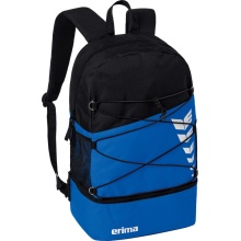 Erima Rucksack Six Wings - Multifunktionsrucksack mit Doppel-Reißverschluss - royalblau/schwarz