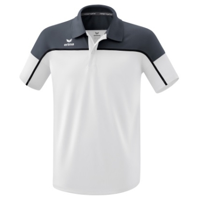 Erima Sport-Polo Change (100% rec. Polyester, schnelltrocknend Funktionsmaterial) weiss/grau Herren