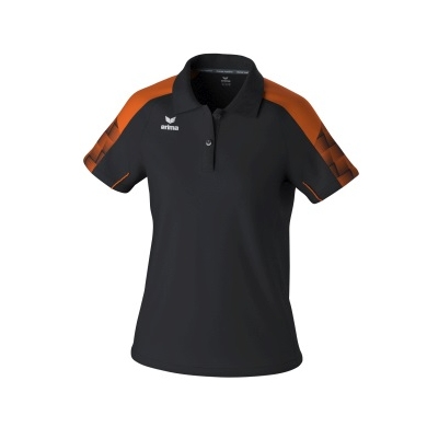 Erima Sport-Polo Evo Star (100% rec. Polyester) schwarz/orange Damen