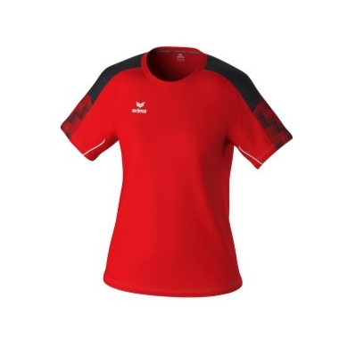 Erima Sport-Shirt Evo Star (100% rec. Polyester, leicht) rot/schwarz Damen