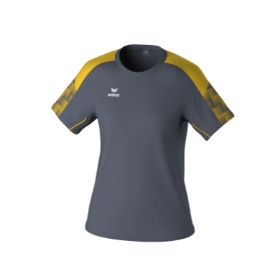 Erima Sport-Shirt Evo Star (100% rec. Polyester, leicht) grau/gelb Damen