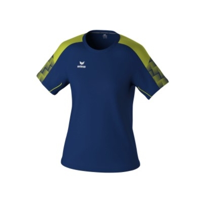 Erima Sport-Shirt Evo Star (100% rec. Polyester, leicht) navyblau/limegrün Damen