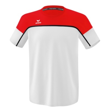 Erima Sport-Tshirt Change (100% rec. Polyester, leicht, schnelltrocknend) weiss/rot Jungen