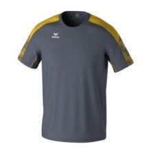 Erima Sport-Tshirt Evo Star (100% rec. Polyester, leicht) grau/gelb Kinder