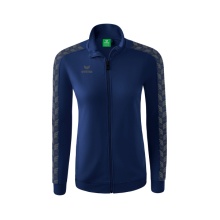 Erima Sportjacke Essential Team Tracktop - bequem, Rippbündchen, Seitentaschen - navyblau/grau Damen