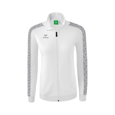 Erima Sportjacke Essential Team Tracktop - bequem, Rippbündchen, Seitentaschen - weiss/grau Damen