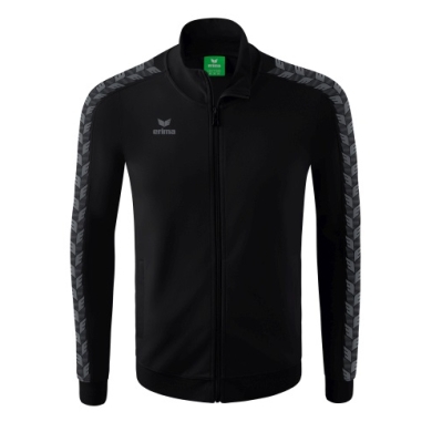 Erima Sportjacke Essential Team Tracktop - bequem, Rippbündchen, Seitentaschen schwarz/grau Jungen