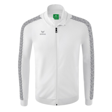 Erima Sportjacke Essential Team Tracktop - bequem, Rippbündchen, Seitentaschen weiss/dunkelgrau Jungen