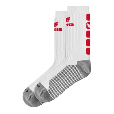 Erima Sportsocke Crew 5-Cubes weiss/rot - 1 Paar