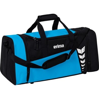 Erima Sporttasche Six Wings (Größe M - 49,5 Liter) curacaoblau/schwarz 61x29x28cm