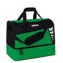 Erima Sporttasche Six Wings mit Bodenfach (Größe L - 94,5 Liter) smaragdgrün/schwarz 60x35x45cm