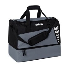 Erima Sporttasche Six Wings mit Bodenfach (Größe L - 94,5 Liter) grau/schwarz 60x35x45cm