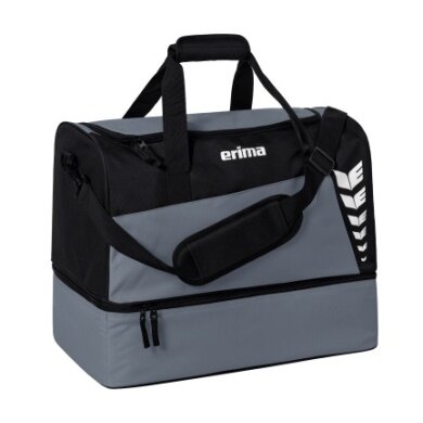 Erima Sporttasche Six Wings mit Bodenfach (Größe L - 94,5 Liter) grau/schwarz 60x35x45cm