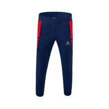 Erima Traingshose Six Wings Worker lang (100% Polyester, sportliche Passform) navyblau/rot Jungen