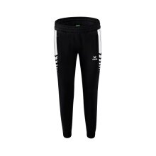 Erima Traingshose Six Wings Worker lang (100% Polyester, sportliche Passform) schwarz/weiss Damen