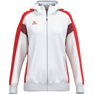 Erima Trainingsjacke Celebrate 125 mit Kapuze (atmungsaktiv, 100% Polyester) weiss/rot Damen