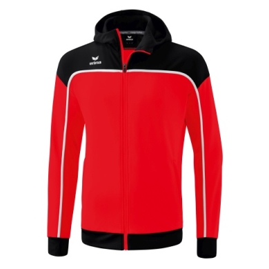 Erima Trainingsjacke Change mit Kapuze (rec. Polyester, strapazierfähig, mit Reißverschlusstaschen) rot/schwarz Jungen