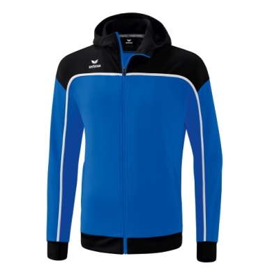 Erima Trainingsjacke Change mit Kapuze (rec. Polyester, strapazierfähig, mit Reißverschlusstaschen) blau/schwarz Jungen