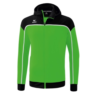 Erima Trainingsjacke Change mit Kapuze (rec. Polyester, strapazierfähig, mit Reißverschlusstaschen) grün/schwarz Jungen