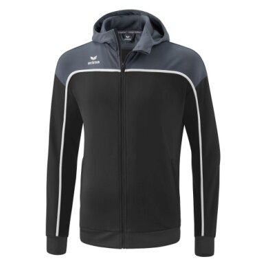 Erima Trainingsjacke Change mit Kapuze (rec. Polyester, strapazierfähig, mit Reißverschlusstaschen) schwarz/grau Herren