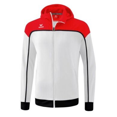 Erima Trainingsjacke Change mit Kapuze (rec. Polyester, strapazierfähig, mit Reißverschlusstaschen) weiss/rot Herren