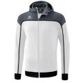 Erima Trainingsjacke Change mit Kapuze (rec. Polyester, strapazierfähig, mit Reißverschlusstaschen) weiss/grau Herren