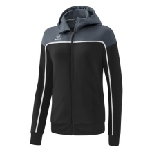 Erima Trainingsjacke Change mit Kapuze (strapazierfähig, mit Reißverschlusstaschen) schwarz/grau Damen