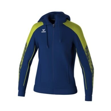 Erima Trainingsjacke Evo Star mit Kapuze (hoher Tragekomfort) navyblau/limegrün Damen