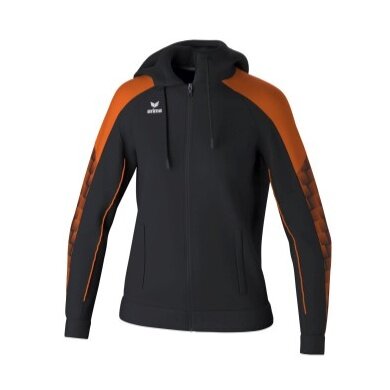 Erima Trainingsjacke Evo Star mit Kapuze (hoher Tragekomfort) schwarz/orange Damen